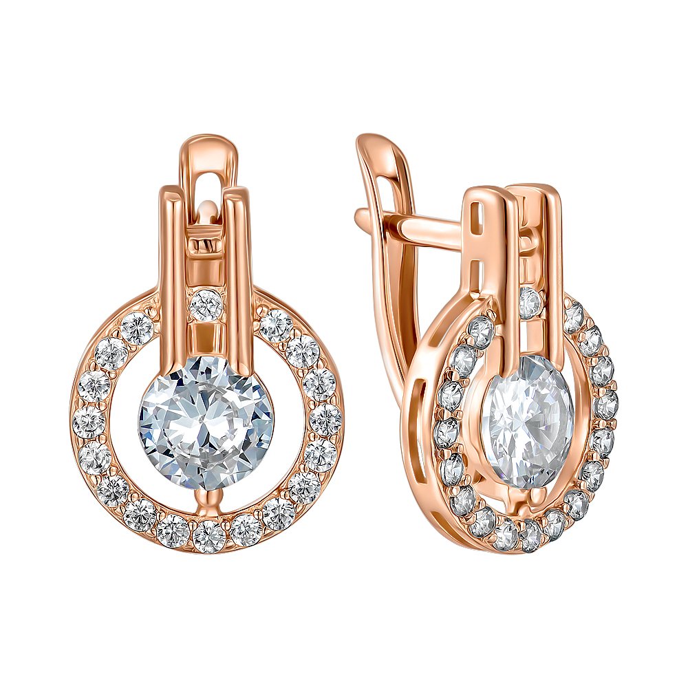 

Серьги из красного золота с фианитами 000152551