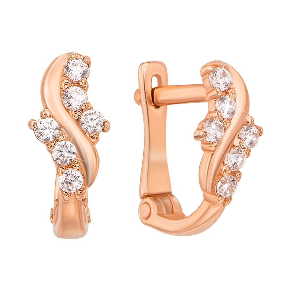 

Серьги из красного золота с фианитами 000104537