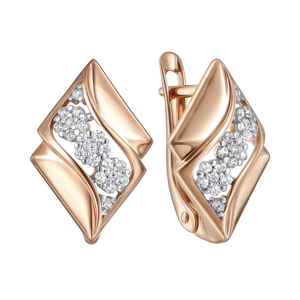 

Серьги из красного золота с фианитами 000152565