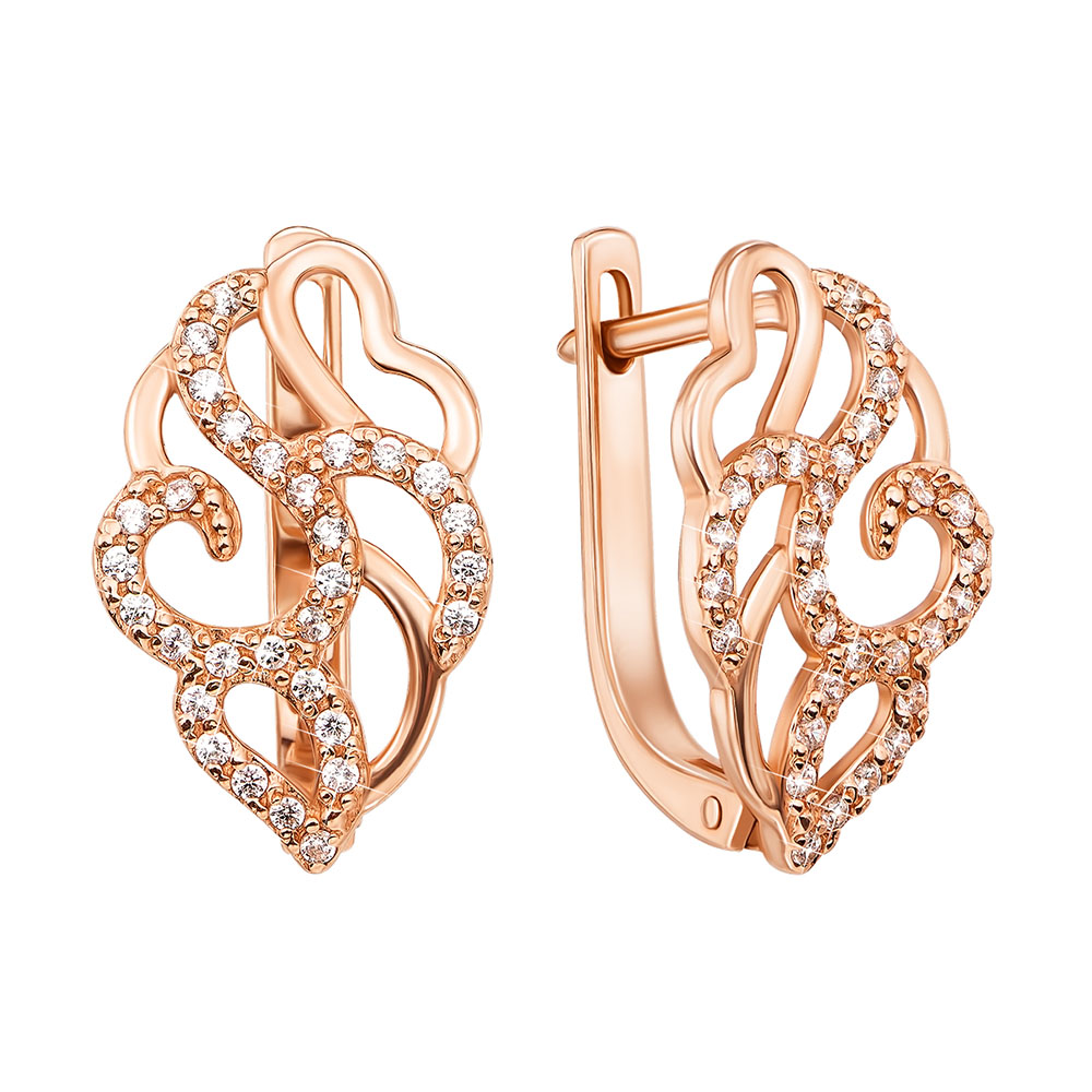 

Серьги из красного золота с фианитами 000129831