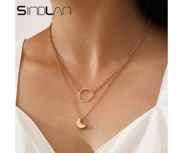 

Колье двойное из медицинской стали Sindlan Ring Moon X0728 40