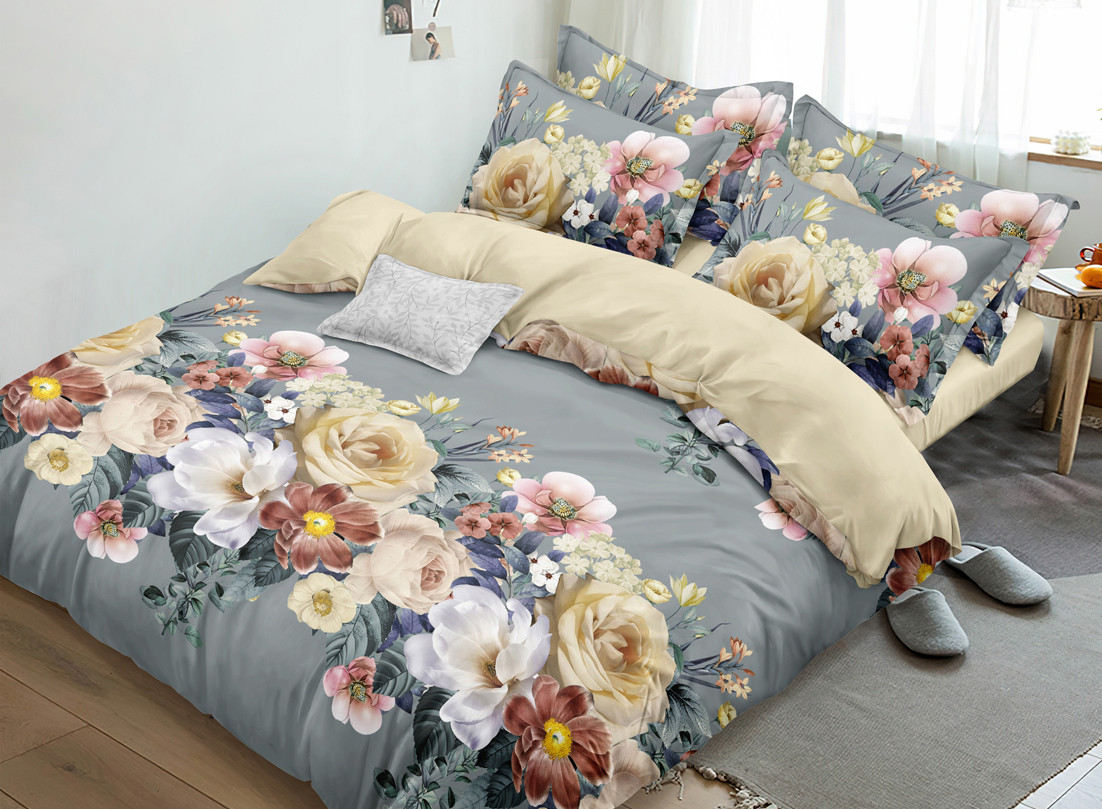 

Комплект постельного белья Krispol семейный на резинке сатин 180*200*25 (330.77195.2)