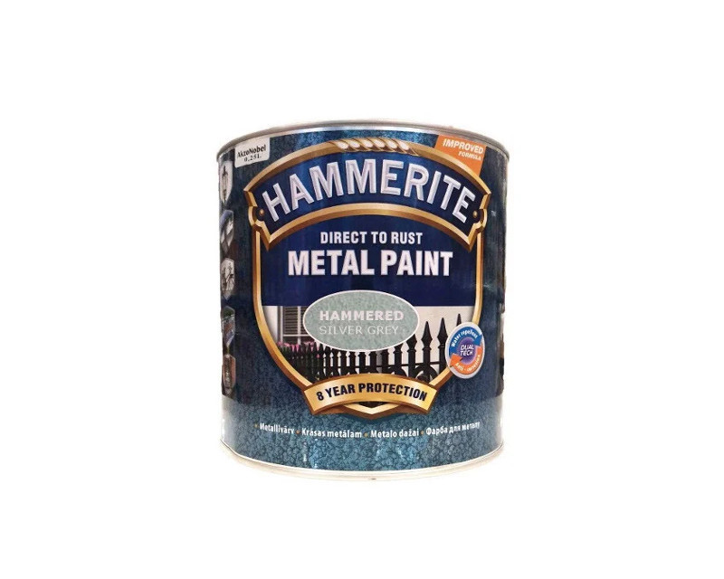 

Эмаль синтетическая HAMMERITE "МОЛОТКОВАЯ" антикоррозионная, серебристо-серая, 0,25л