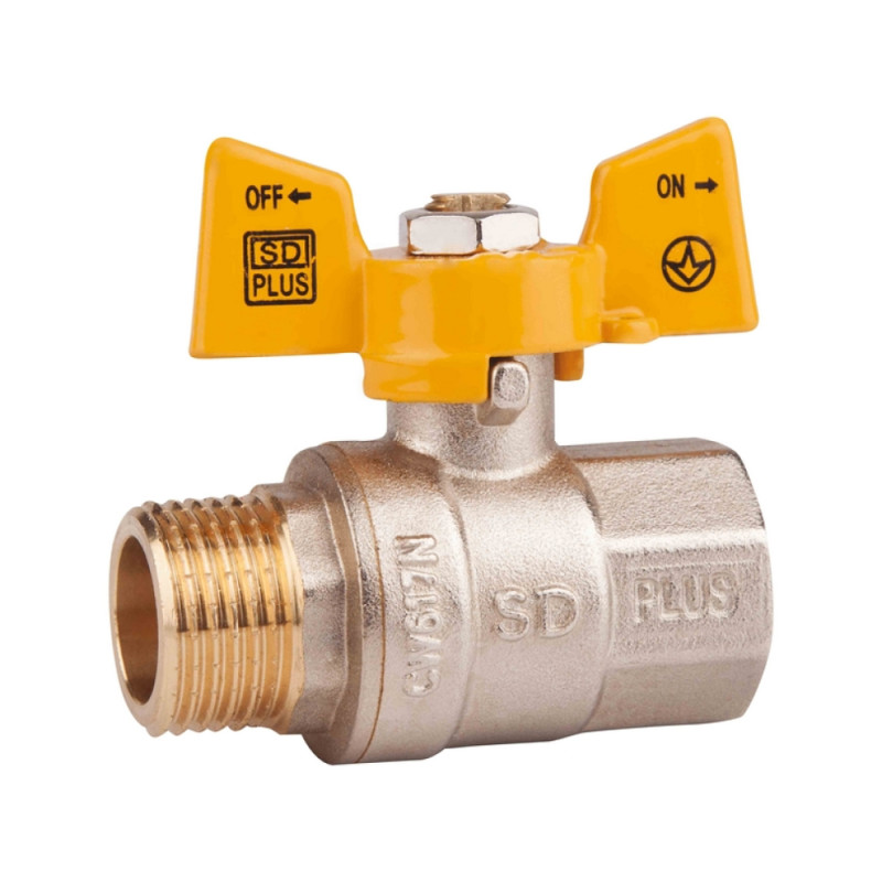 

Кран шаровой SD Plus 1" ВН для газа (бабочка)