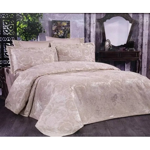 

Винтажное жаккардовое покрывало с наволочками DIAMOND GABRIELLA PUDRA 240х260см пудра