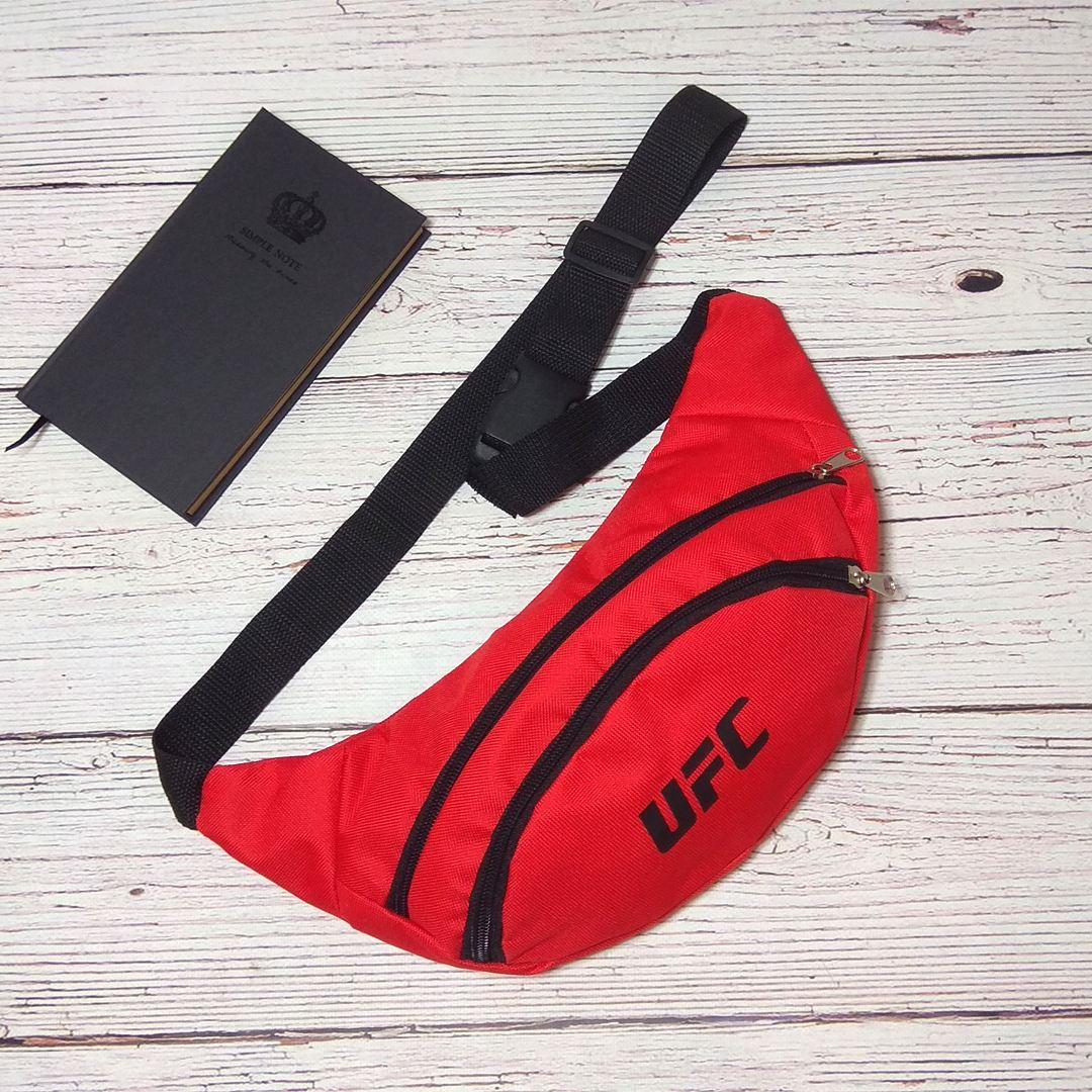 

Поясная сумка, Бананка, барсетка юфс, UFC. Красная