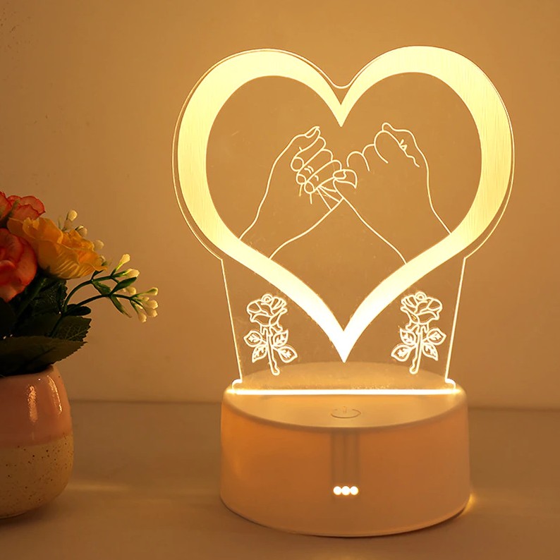 

Настольный ночник 3D Night Light в форме сердца, 7 режимов свечения