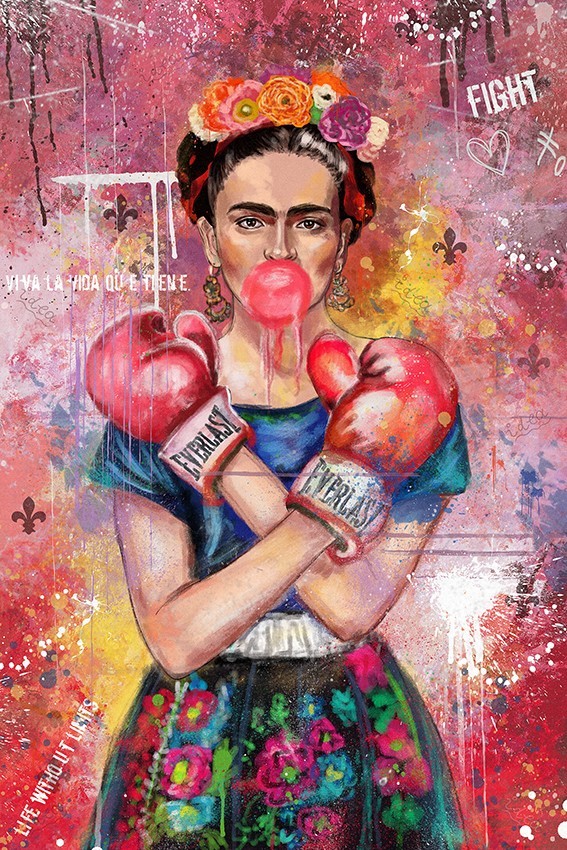 

Картина на холсте Фрида Кало арт бокс гранж 50х75 см