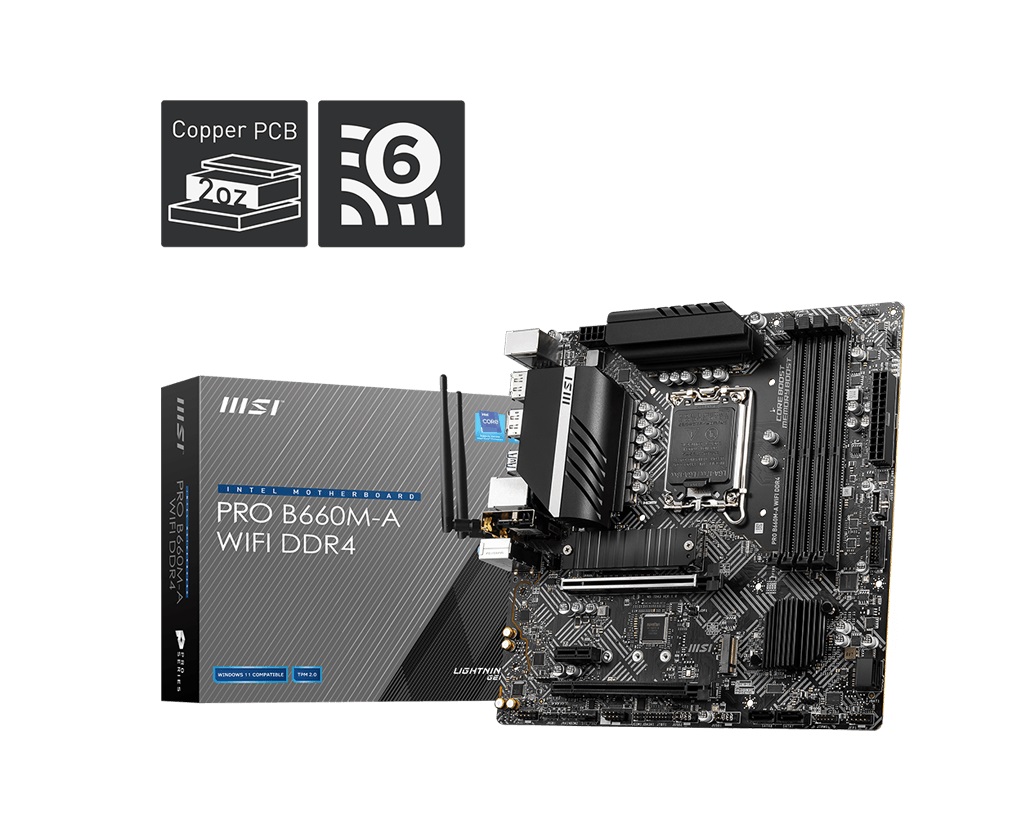 

MSI PRO B660M-A WIFI DDR4 Socket 1700