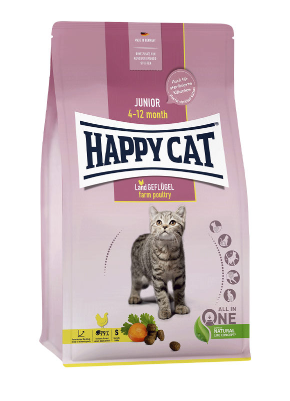 

Сухой корм Happy Cat Junior Geflugel для котят с птицей 10 кг