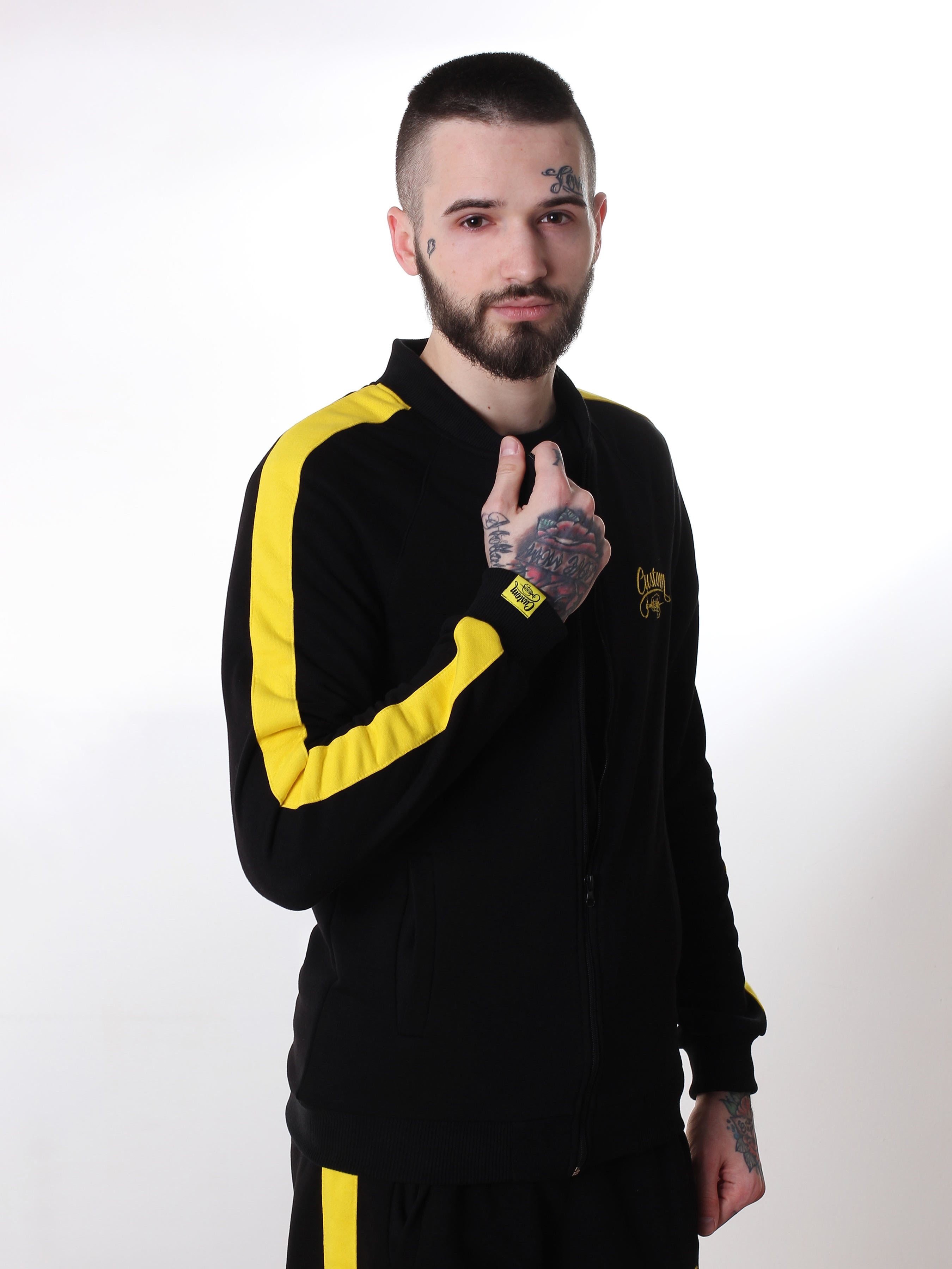 

Олімпійка з лампасами Custom Wear чорна з жовтим XL