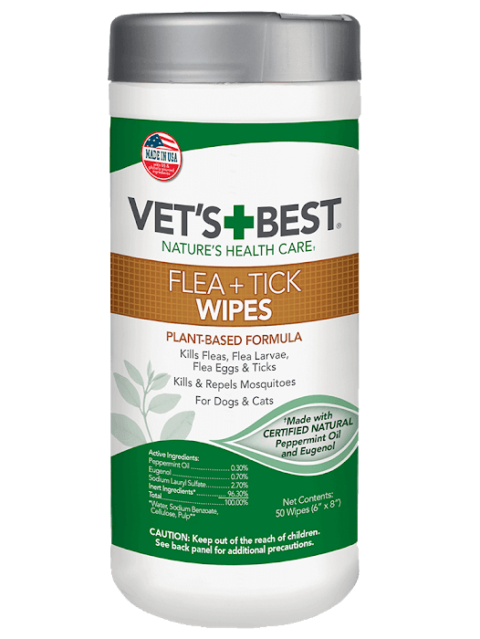 

Влажные салфетки от насекомых для собак VET`S BEST Flea&Tick Wipes 50 шт