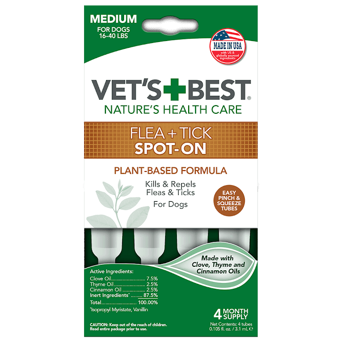 

Капли от блох и клещей VET`S BEST Flea&Tick Drops Medium для собак средних пород от 7 до 18 кг