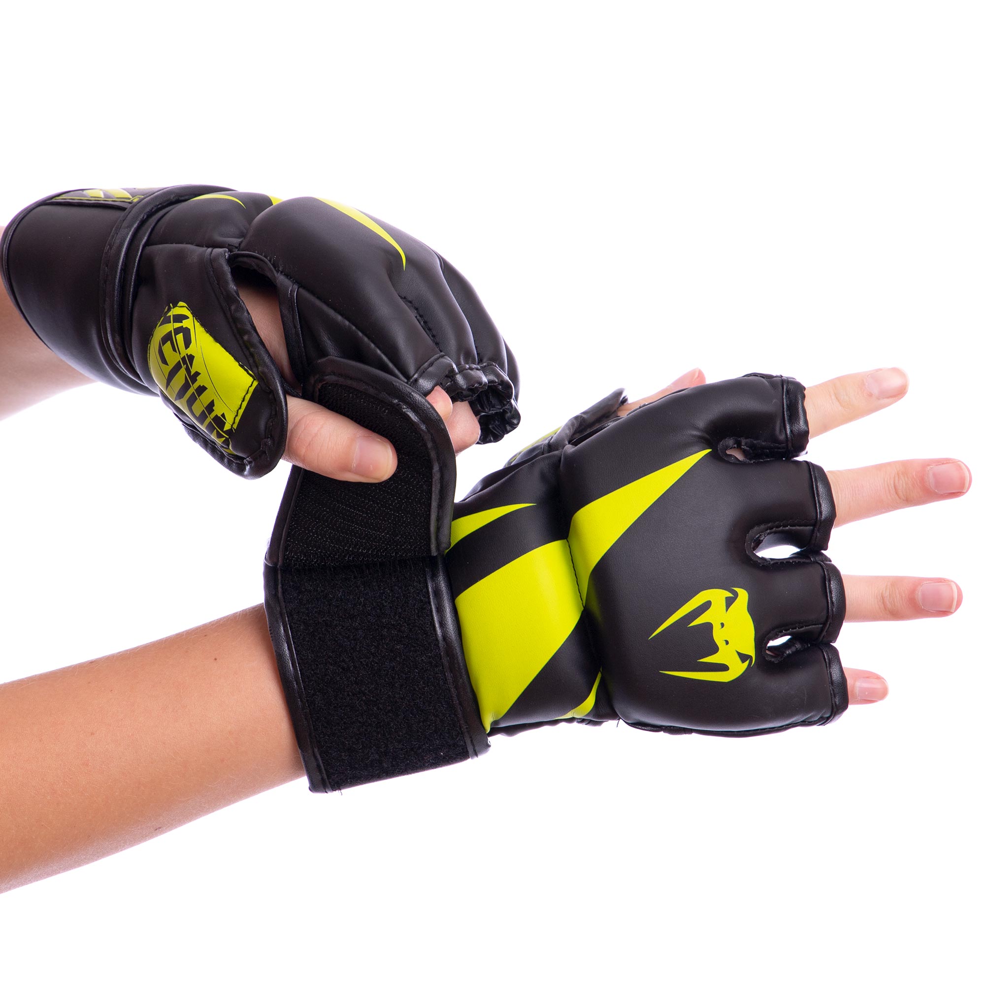 

Перчатки для смешанных единоборств MMA VENUM ELITE BO-8553 (р-р M, черный-салатовый)
