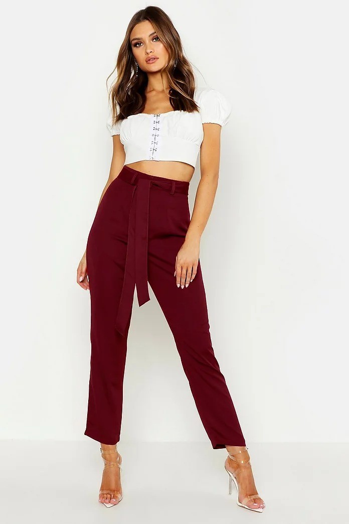 

Брюки Boohoo  бордовый 8527123004399, Брюки Boohoo 40 бордовый 8527123004399