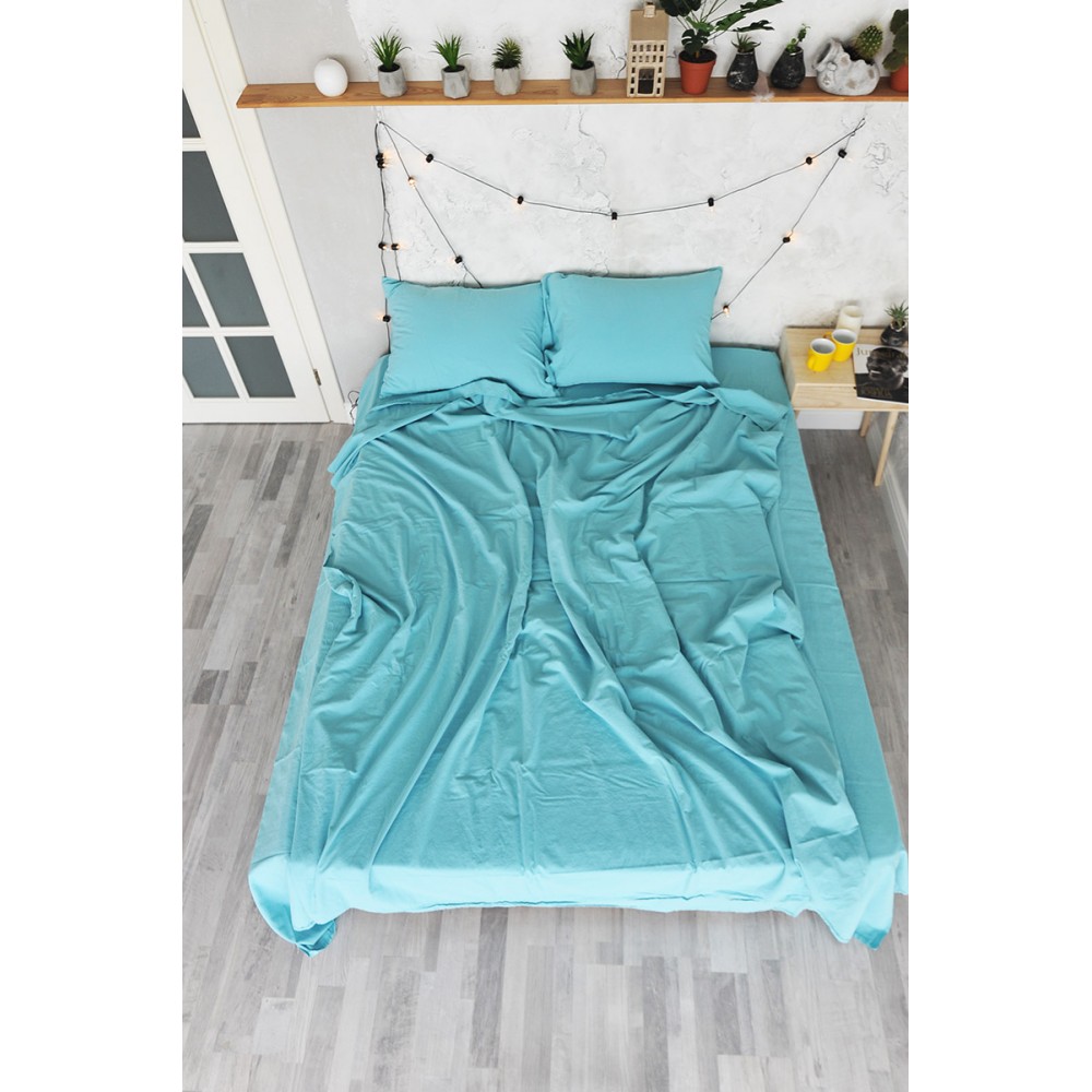 

Комплект постельного белья Stonewash Purist SoundSleep Blue голубой евро