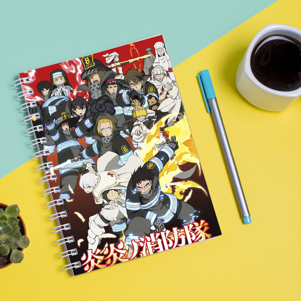 

Скетчбук Sketchbook для рисования с принтом Аниме Пламенная бригада пожарных, Enen no Shouboutai, Fire Force