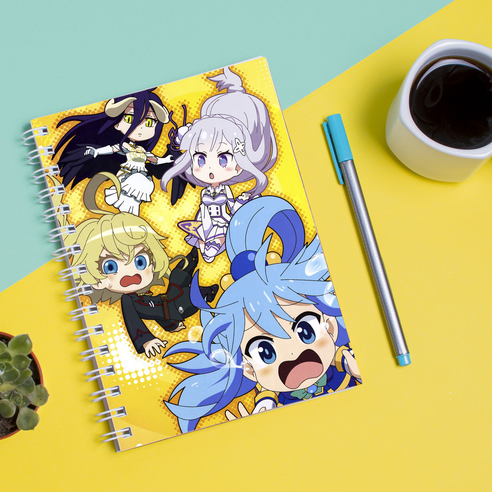 

Скетчбук Sketchbook для рисования с принтом Isekai Quartet-Квартет из альтернативного мира