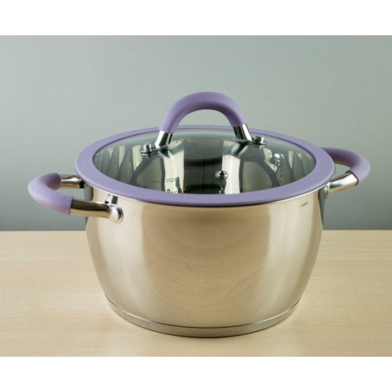 

Кастрюля PR-1109-22 Purple iris PEPPER Крышка с силиконовым ободком 22 см 4.2 л