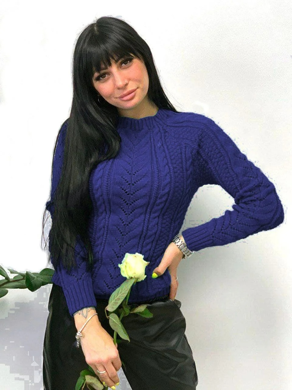 

Fashions • Свитер ажурная вязка Medelin Fashions - темно-синий (553-аш, Fashions • Свитер ажурная вязка Medelin Fashions 42-48 темно-синий (553-аш)