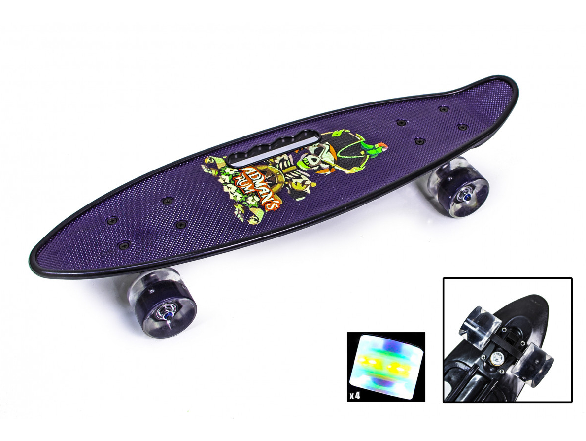 

Пенни борд Penny Board Pirate светящиеся колеса с ручкой