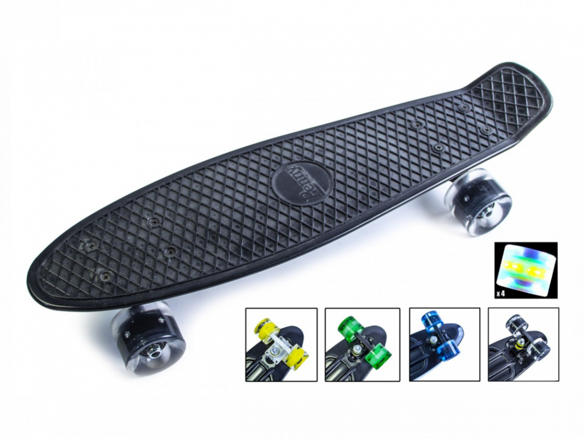 

Пенни борд Penny Board Classic Plain светящиеся колеса черный