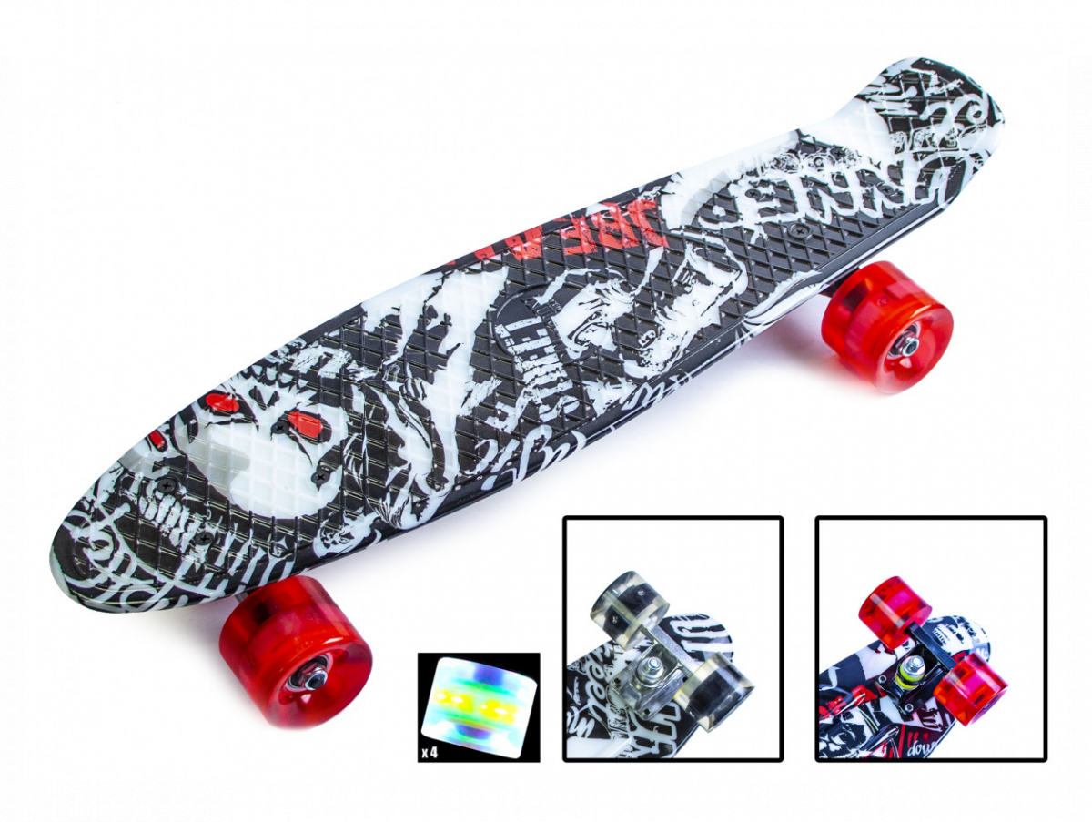 

Пенни борд Penny Board Street Graffiti светящиеся колеса