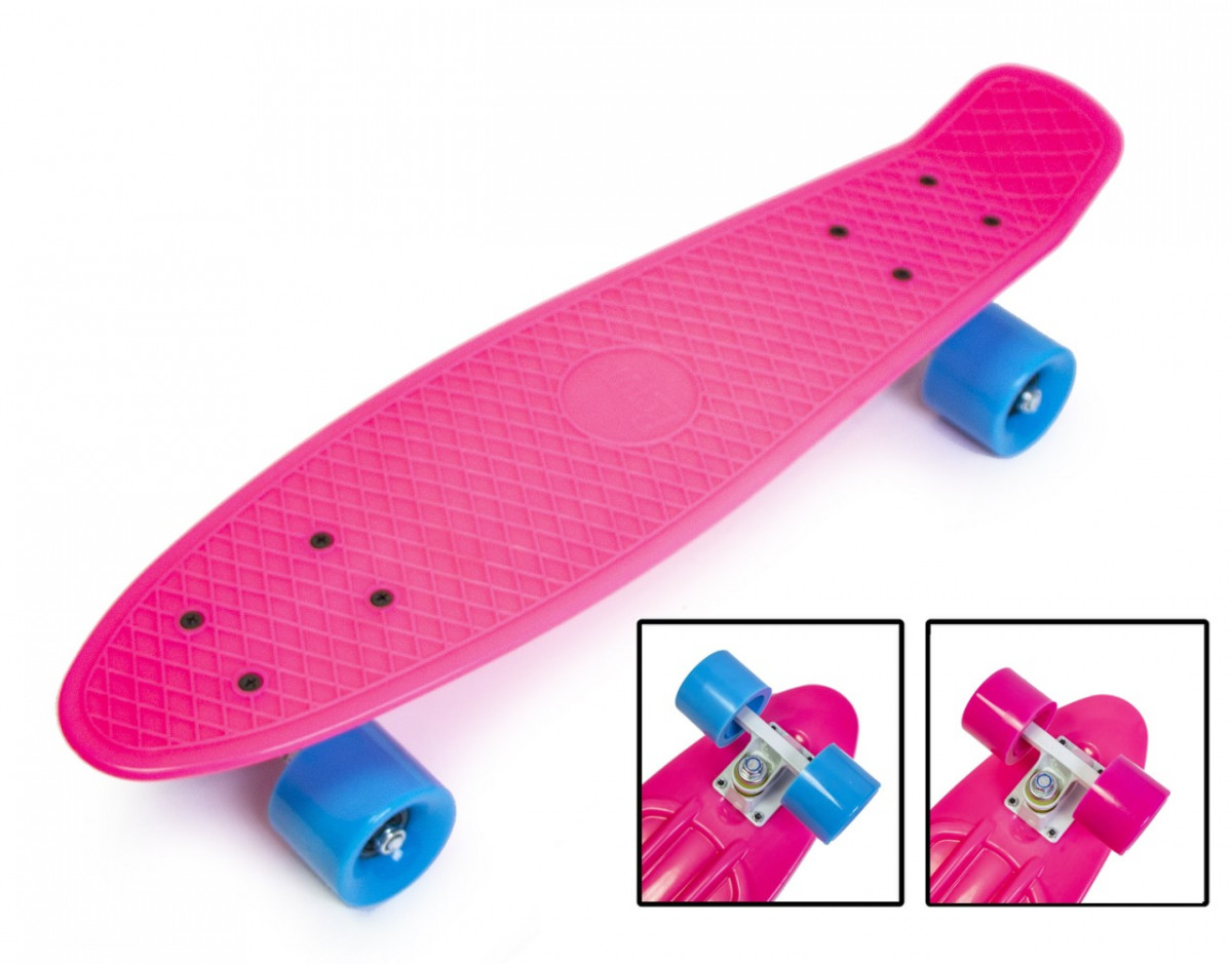 

Пенни борд Penny Board матовые колеса малиновый
