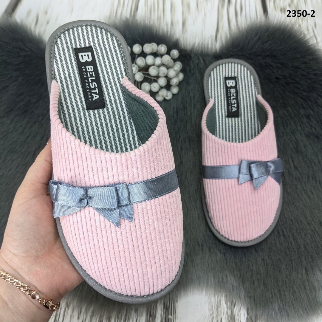 

Тапочки женские домашние Белста розовые вельветовые с закрытым носком 41 р (26,5 см) 2350