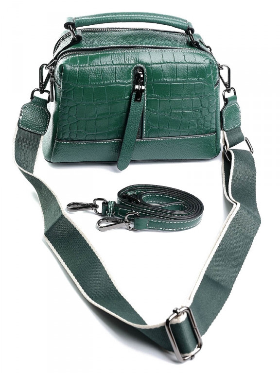 

Женская сумка кожаная NO-8680 зеленая green