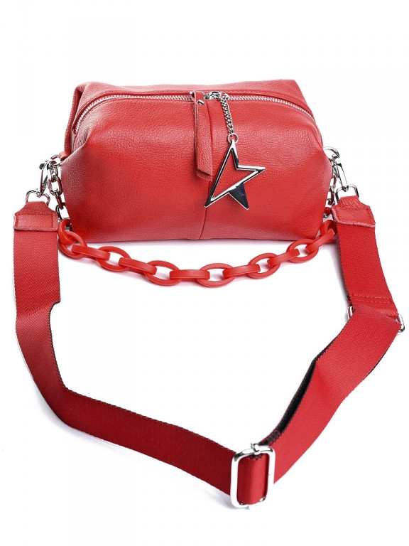 

Стильная женская сумка-кроссбоди кожаная 97025 красная