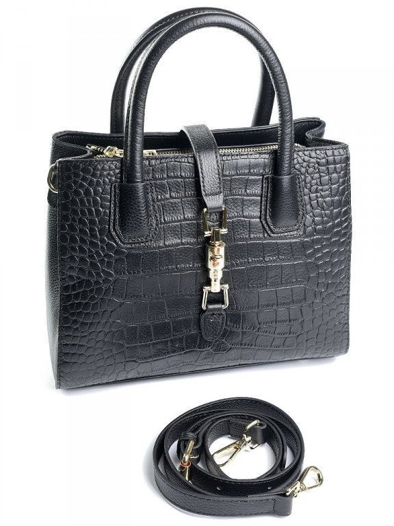 

Женская сумка кожаная классическая 6061 черная