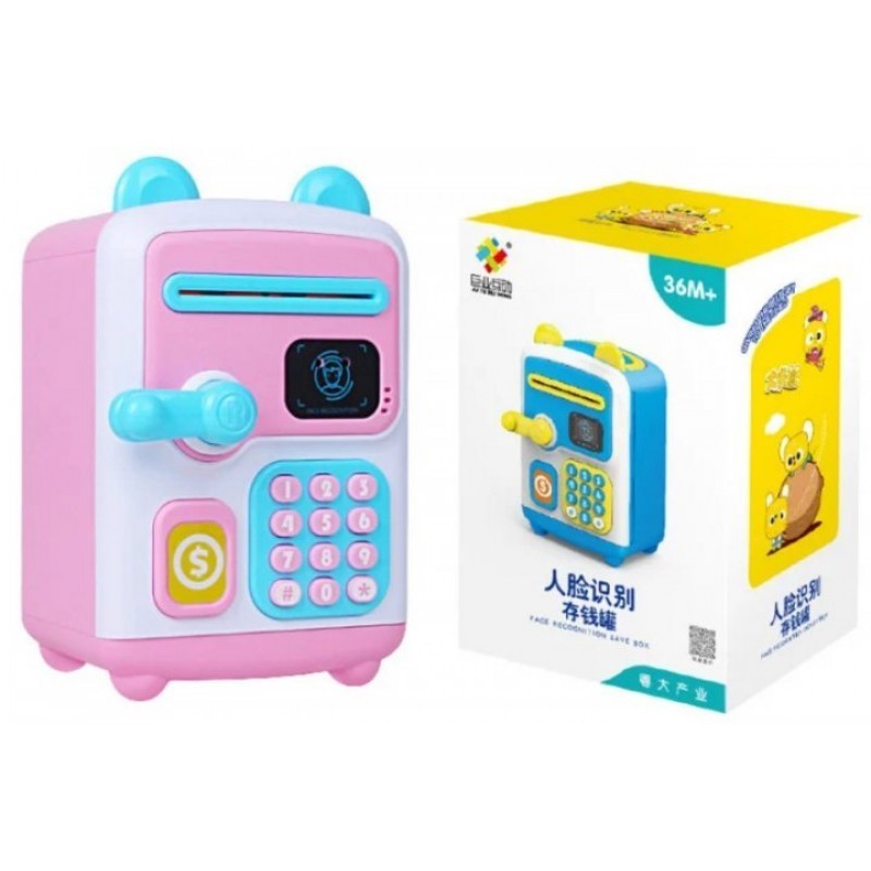 

Оригинальная детская копилка-сейф Face Recognition Money BOX с кодовым замком Розовая