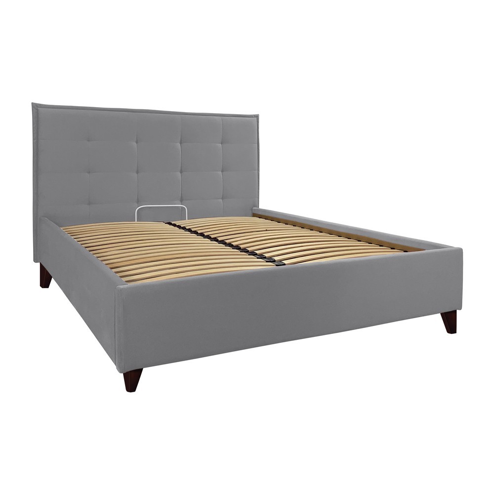 

Кровать Monica VIP Wood 140 x 200 см Lili С дополнительной металлической цельносварной рамой Темно-серая