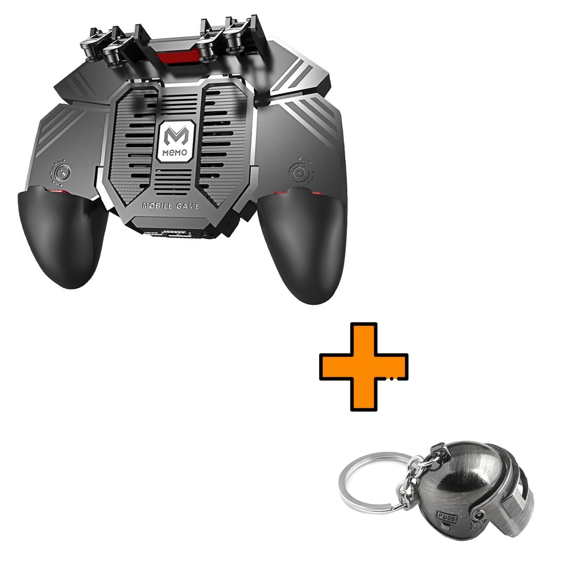 

Игровые контроллеры Memo AK77 4000 mAh (геймпад триггеры курки для смартфона для PUBG) + брелок шлем 3 уровня