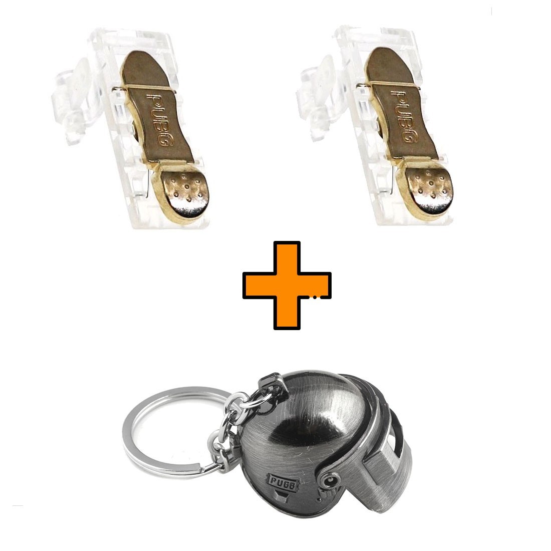 

Игровые контроллеры Marpiel M25 Gold (геймпад триггеры курки для смартфона для PUBG) + брелок шлем 3 уровня