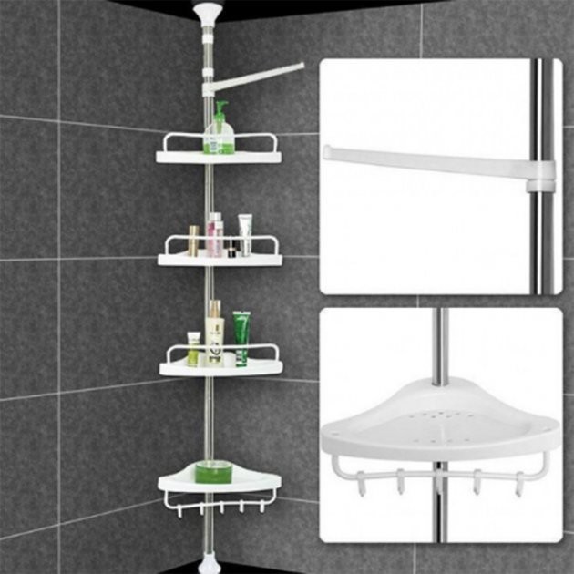 

Угловая полка для ванной комнаты Multi Corner Shelf (33.5х21.5х100-260 см)