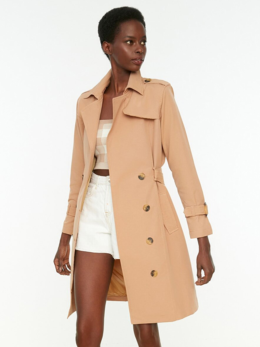 

Тренч Trendyol TWOSS21TR0020  Camel, Тренч Trendyol TWOSS21TR0020 38 Camel