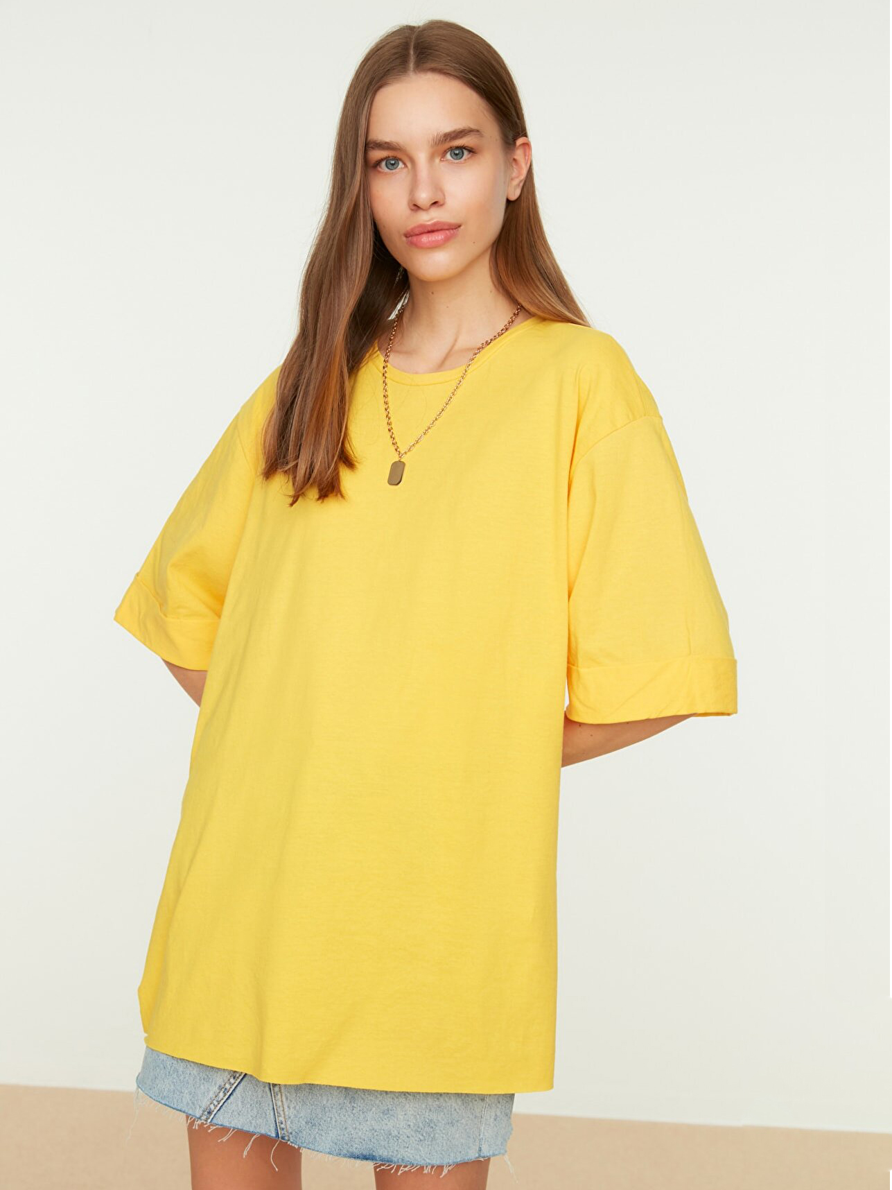 

Футболка Trendyol TWOSS20TS0828  Yellow, Футболка Trendyol TWOSS20TS0828 L Yellow