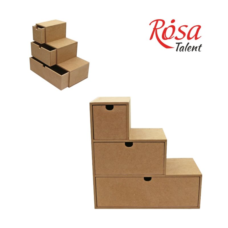 

Комод-ступенька Rosa Talent 3 шухляды МДФ 30х12х30см