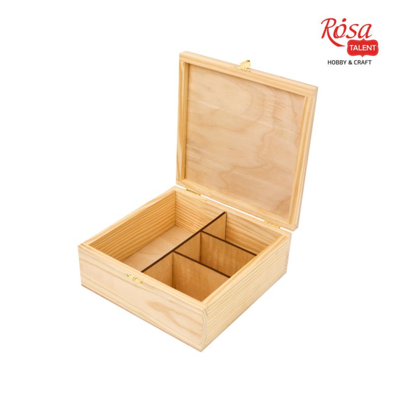 

Шкатулка Rosa Talent деревянная с замком 4 ячейки 20х20х8см