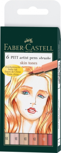 

Набор маркеров 6шт. Телесные оттенки PITT Faber-Castell