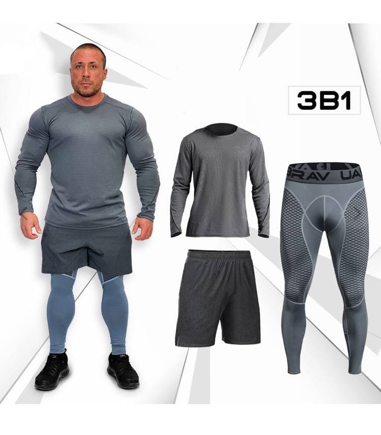 

Мужской спортивный комплект Overgym 3в1 Pro серый, Мужской спортивный комплект Overgym 3в1 Pro серый XL