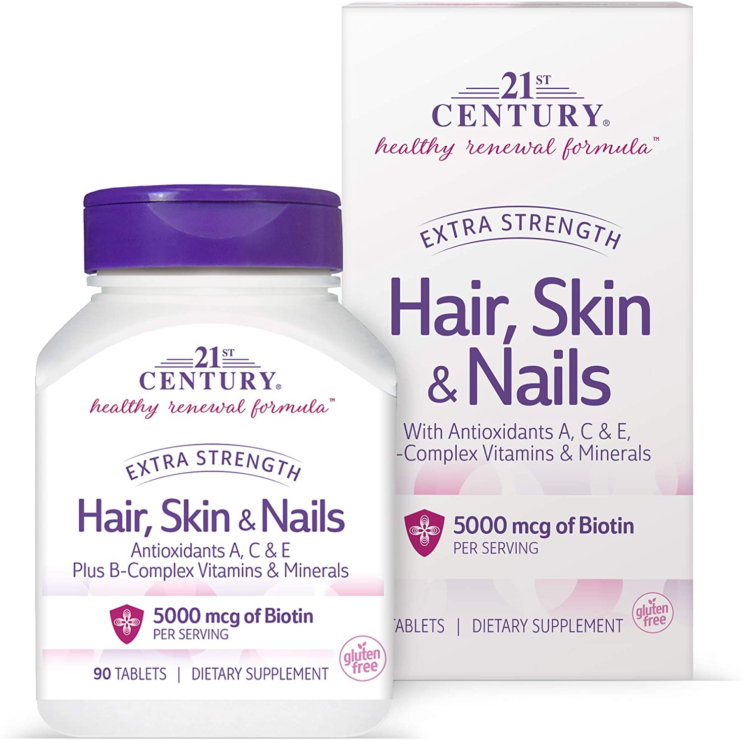 

21st Century Extra Strength Hair Skin Nails 90 таблеток (4384304151)