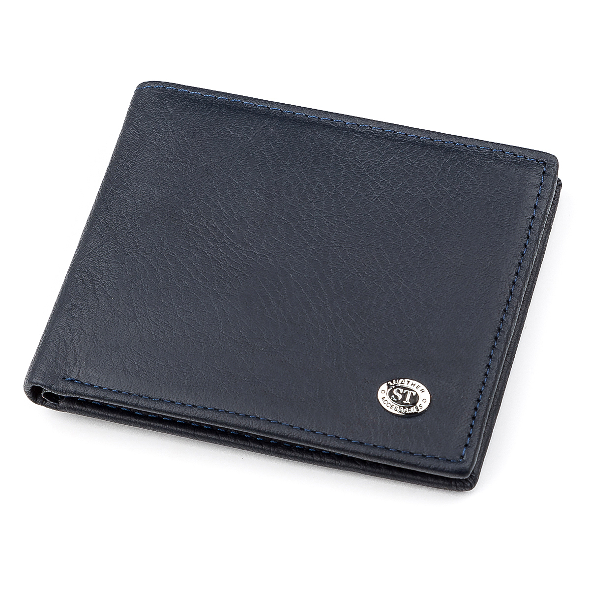 

Мужской кожаный кошелек 11,5х9,5х2 см ST Leather Синий
