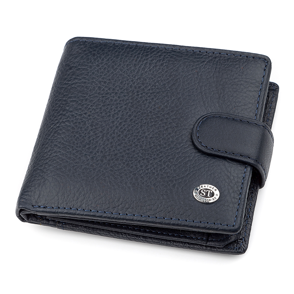 

Мужской кожаный кошелек 12х10,5х3 см ST Leather Синий