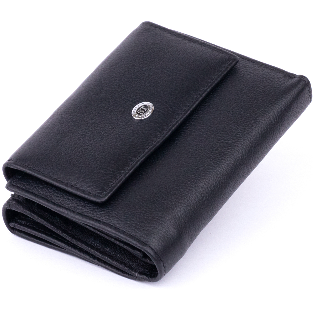 

Женский кожаный кошелек 13,5х9,5х3 см ST Leather Черный