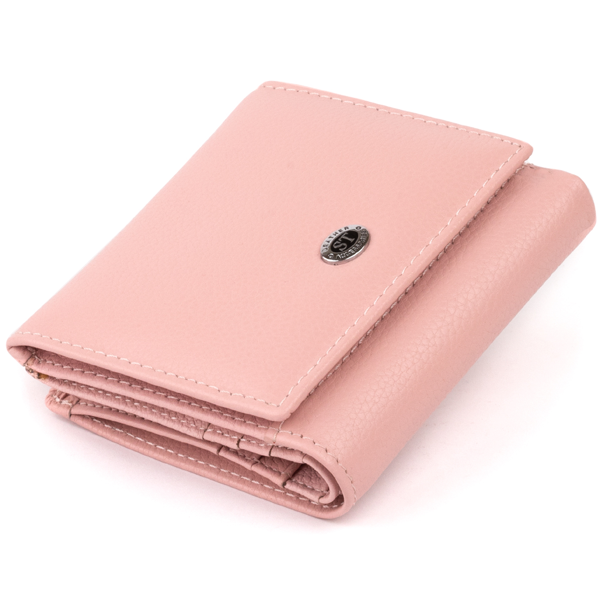 

Женский кожаный кошелек 10х9х1,3 см ST Leather Розовый