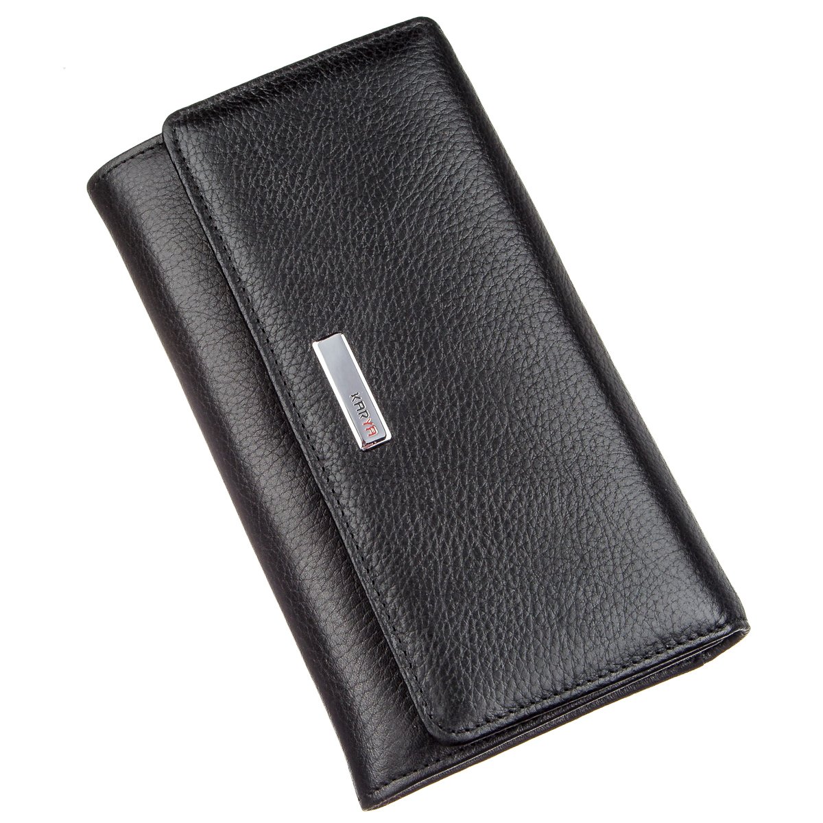 

Женский кожаный кошелек 19,5х10х2 см KARYA Черный