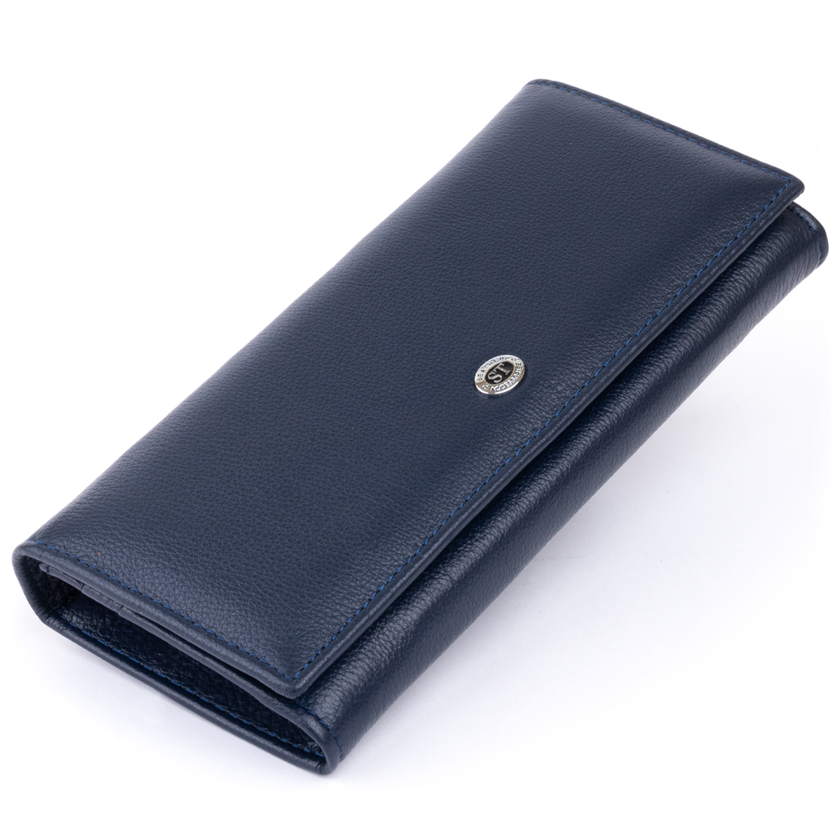 

Женский кожаный кошелек 18,5х9х2 см ST Leather Синий